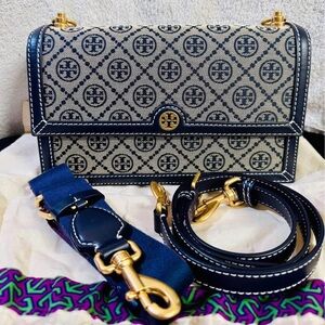 Tory Burch LARGE T Monogram Jacquard Shoulder Bag